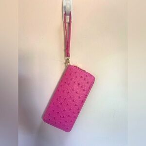NEW Faux Ostrich Leather Wallet Clutch